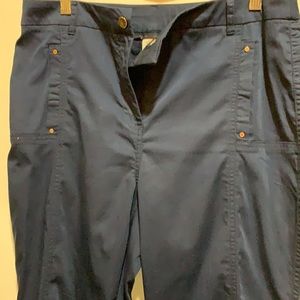 CHICOS NAVY CARGO STLYLE PANT SZ 1 NWOTS CUFFED